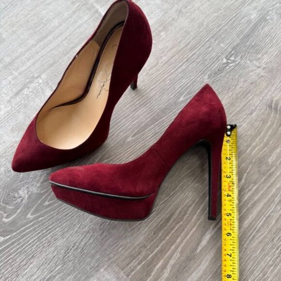 Jessica Simpson Burgundy suede heels - Picture 2 of 7